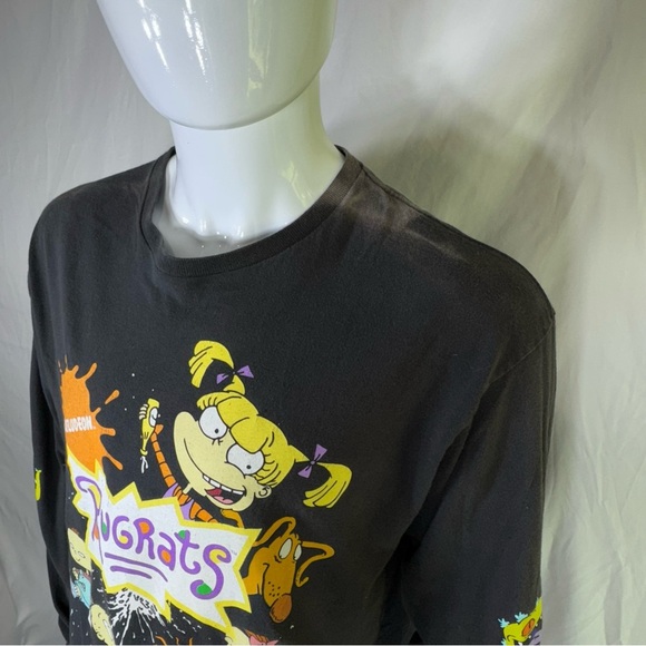Nickelodeon Rugrats Naturally Sun Faded Black Distressed Long Sleeve Tee - Picture 2 of 8
